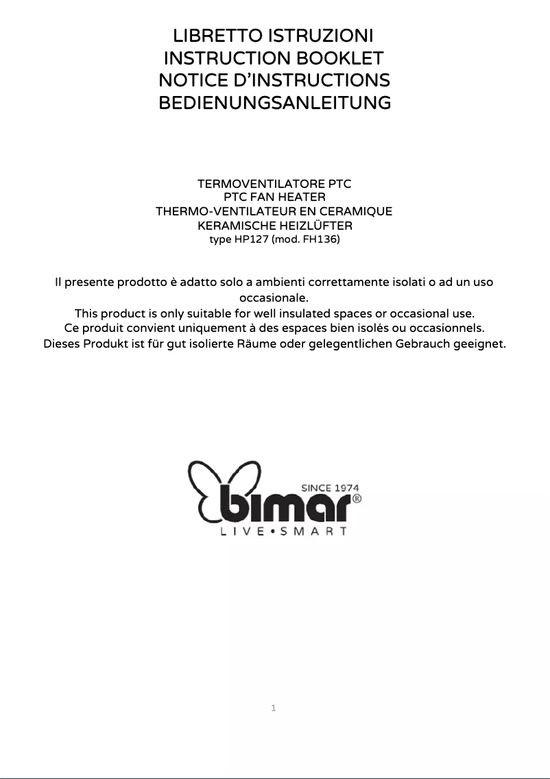 Page 1 of the manual User Manual Bimar HP127