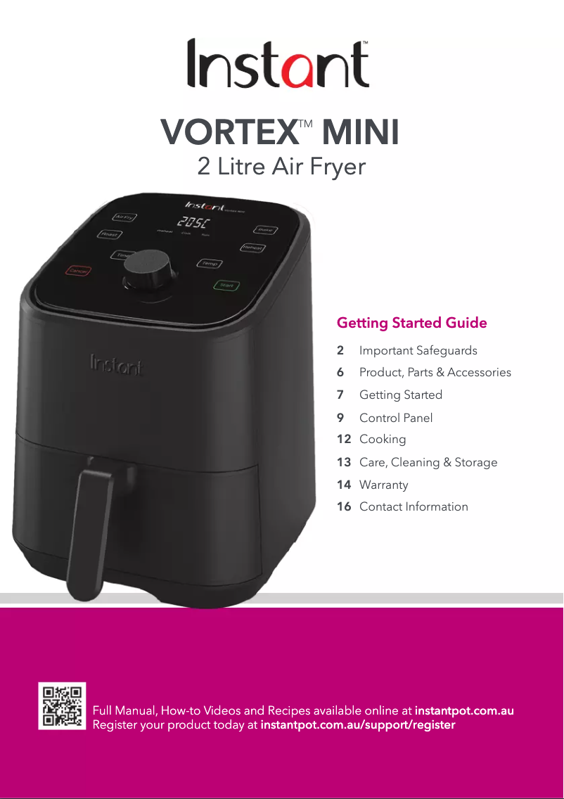 First page image of the manual for Vortex Mini