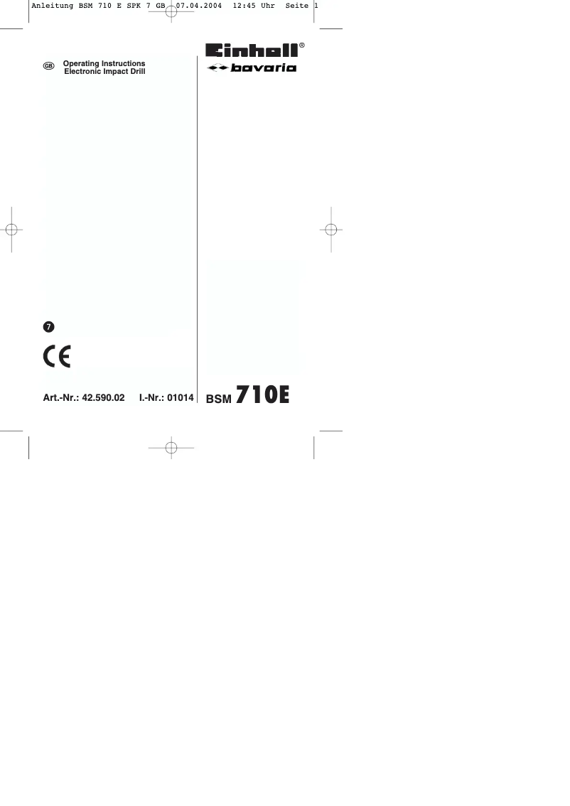 First page image of the manual for Bavaria BSM 710