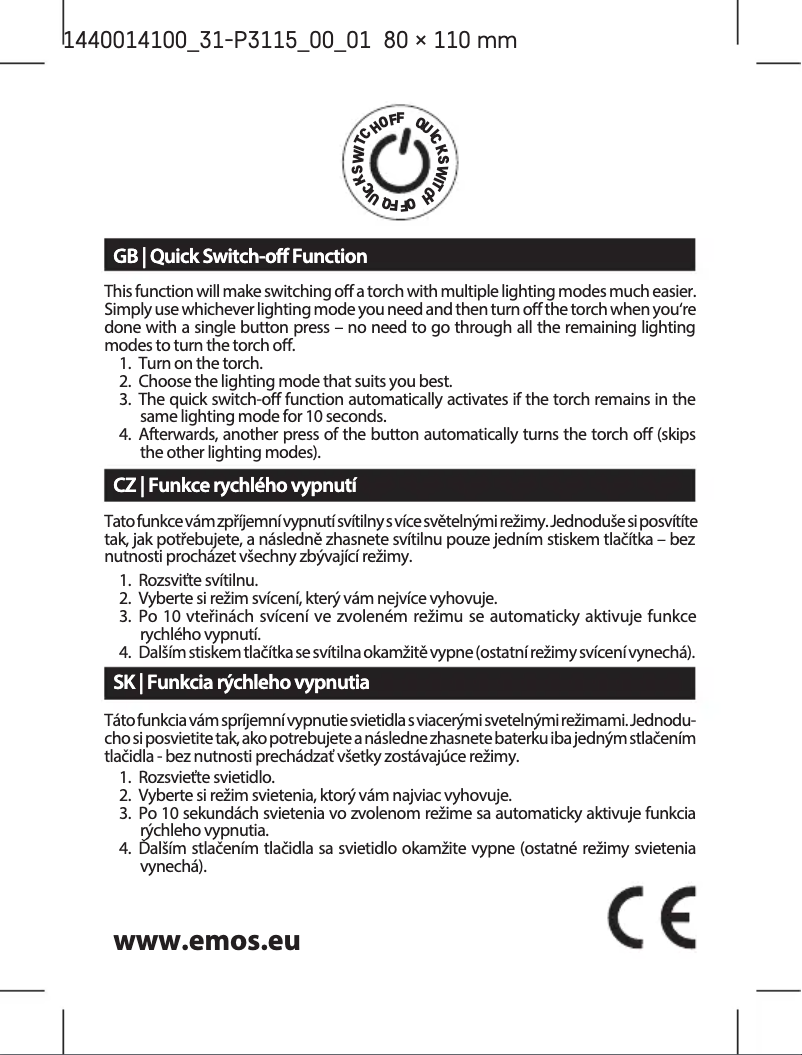 First page image of the manual for P3115