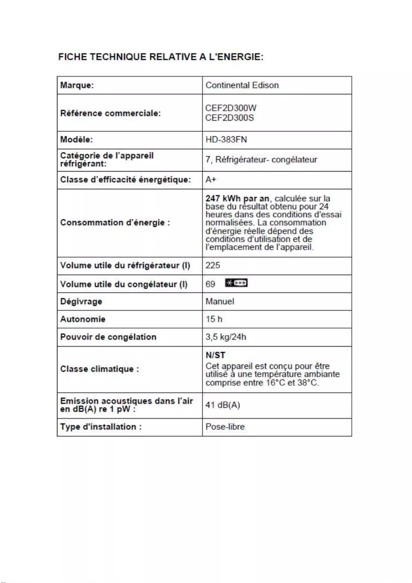 First page image of the manual for CEF2D300W