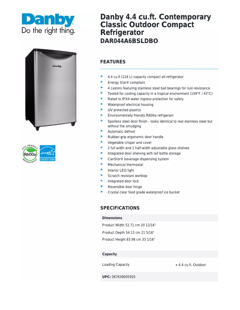 First page image of the manual for DAR044A6BSLDBO