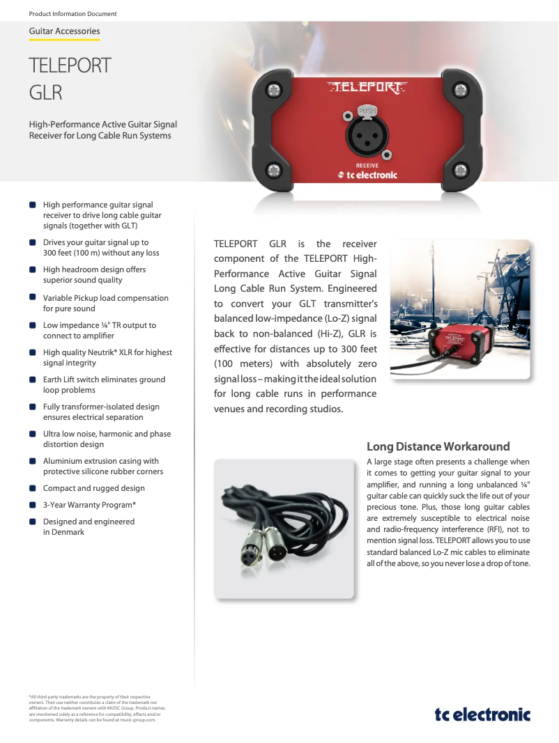 First page image of the manual for Teleport GLR