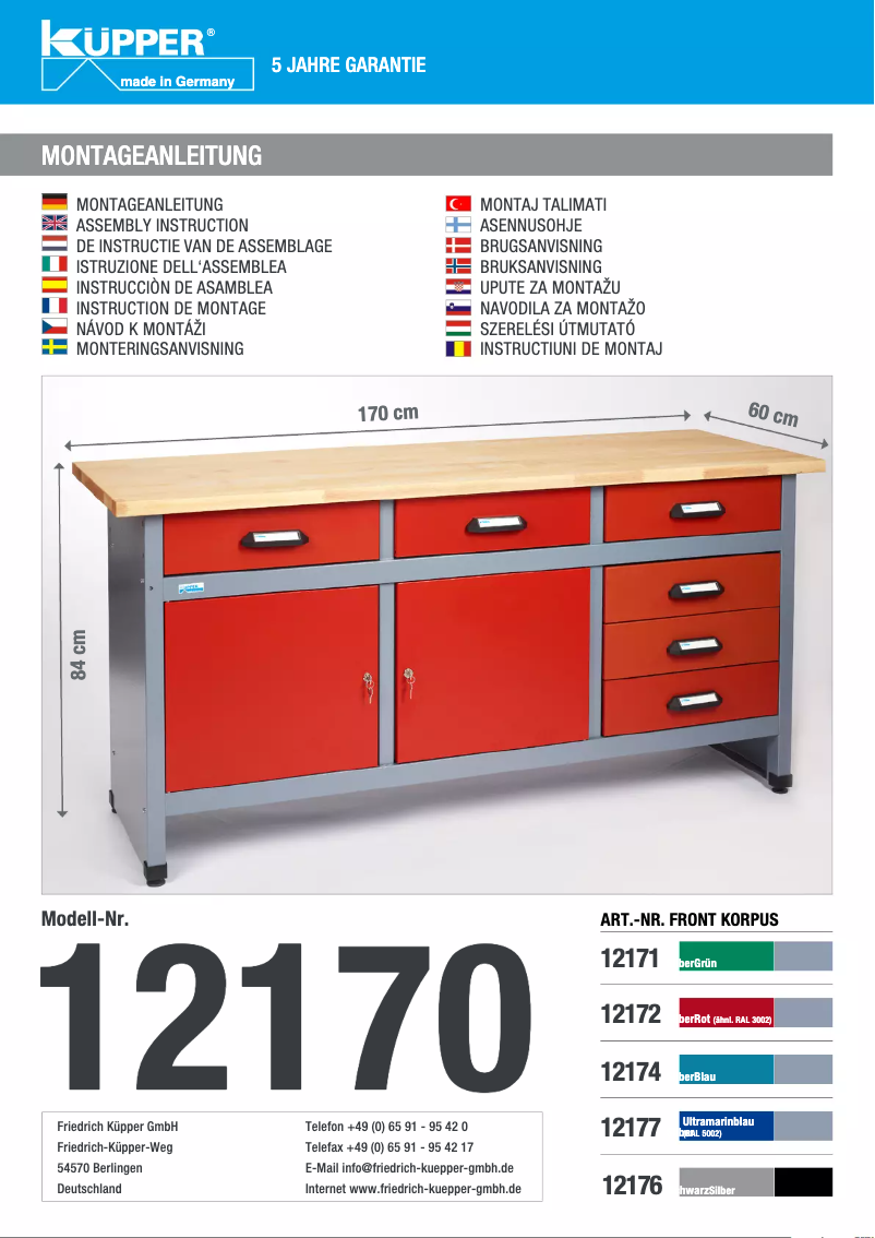 Page 1 of the manual User Manual Küpper 12177