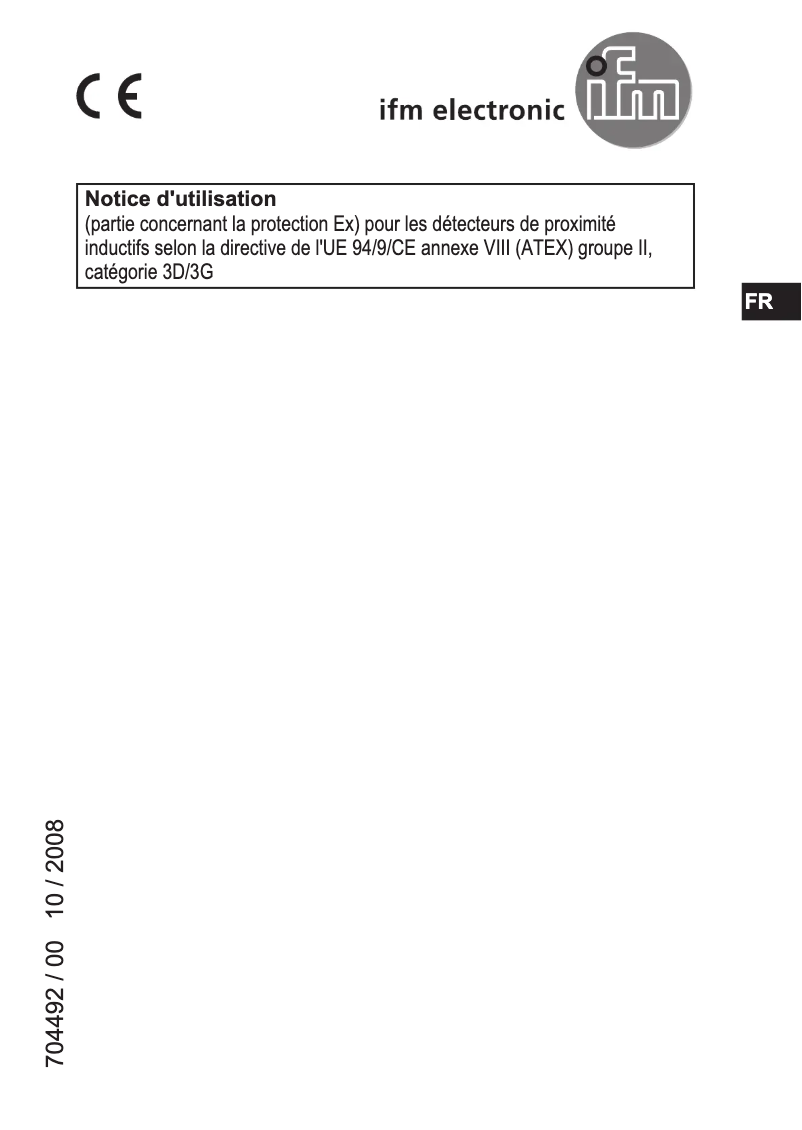 Page 1 of the manual User Manual IFM II501A