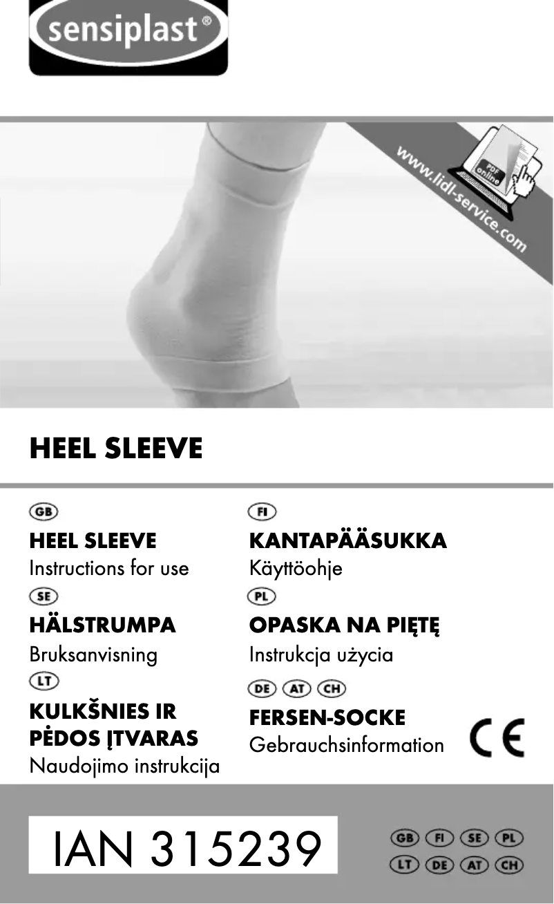 Page 1 of the manual User Manual Sensiplast IAN 315239