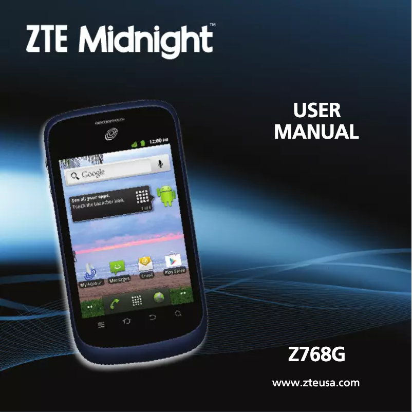 Page 1 of the manual User Manual ZTE Z768G Midnight