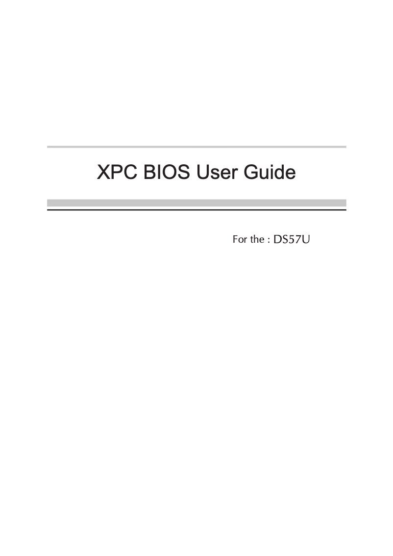 Page 1 of the manual User Manual Shuttle XPC DS57U