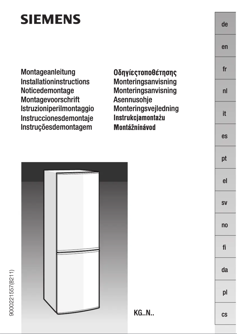 Page 1 of the manual User Manual Siemens KG39NA71