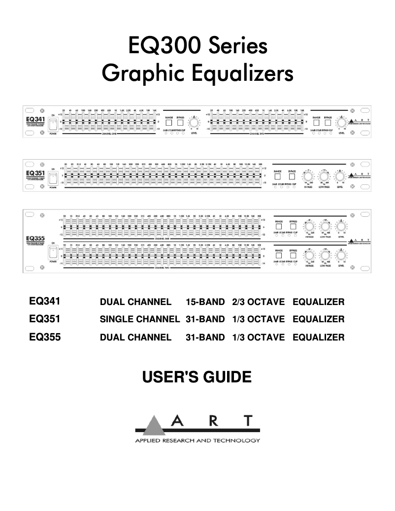 Page 1 of the manual User Manual ART EQ351