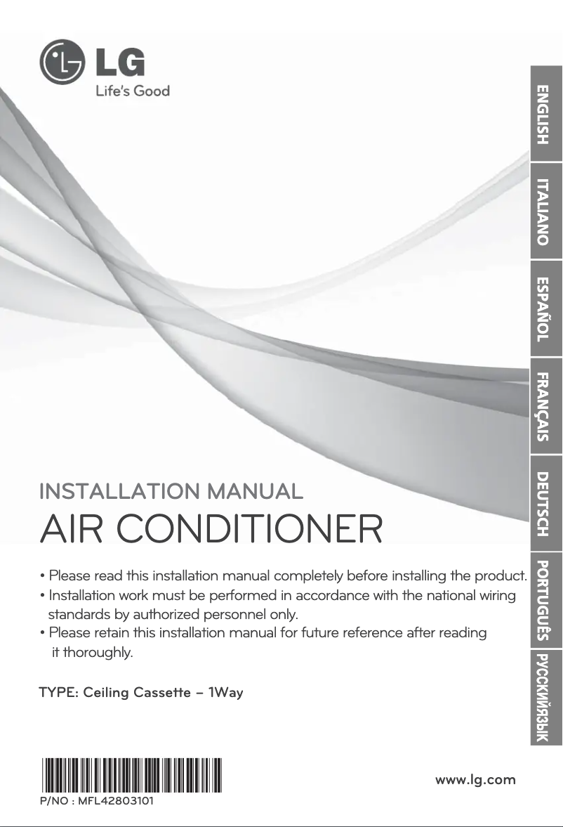 First page image of the manual for ARNU09GTJA2