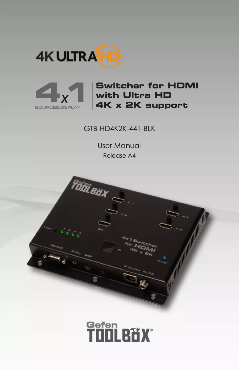 First page image of the manual for ToolBox HD4K2K-441