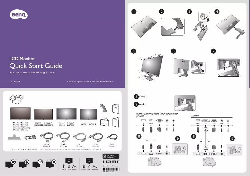 Page 1 of the manual Quick Start Guide BenQ GW2283