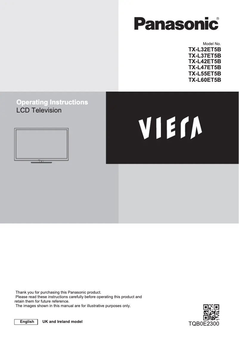 Page 1 of the manual User Manual Panasonic Viera TX-L60ET5B