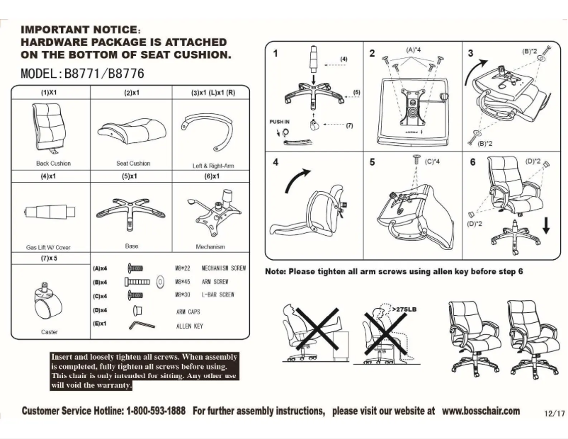 Page 1 of the manual User Manual Boss B8771