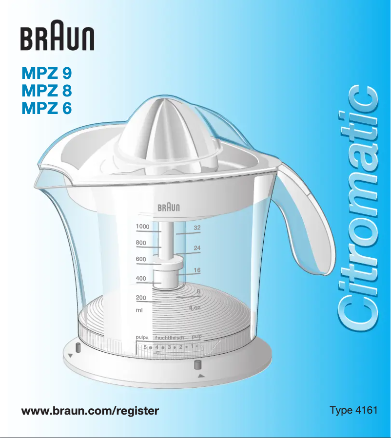 Page 1 of the manual User Manual Braun Citromatic MPZ 8