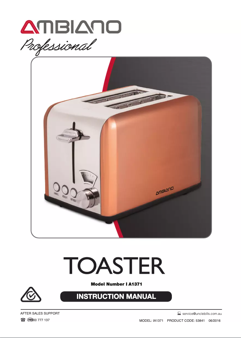 First page image of the manual for IA1371