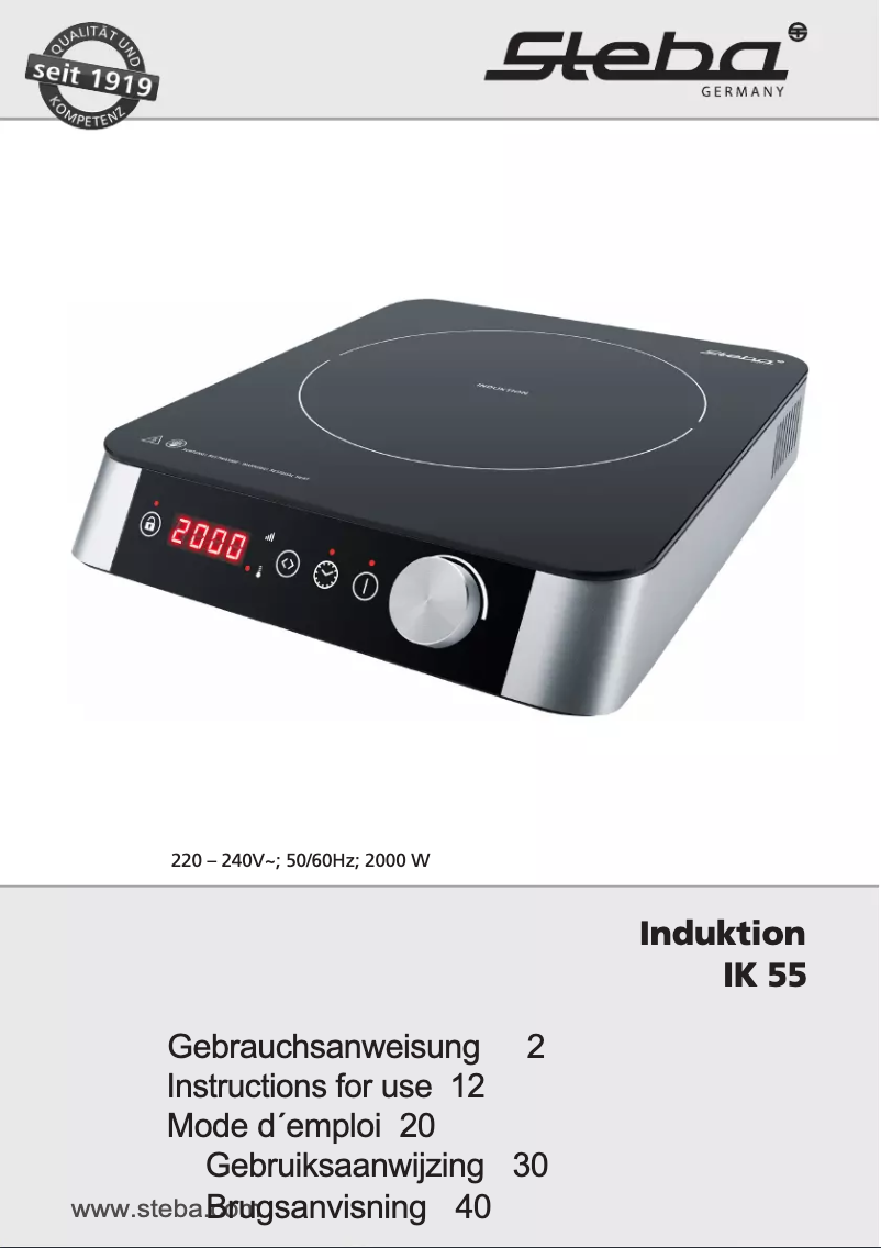 Page 1 of the manual User Manual Steba IK IK 55