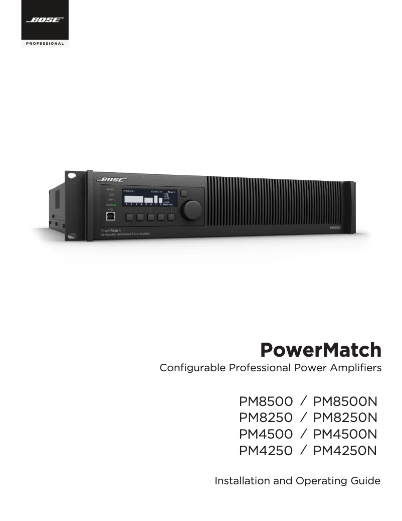 Page 1 of the manual Installation Guide Bose PowerMatch PM4500N