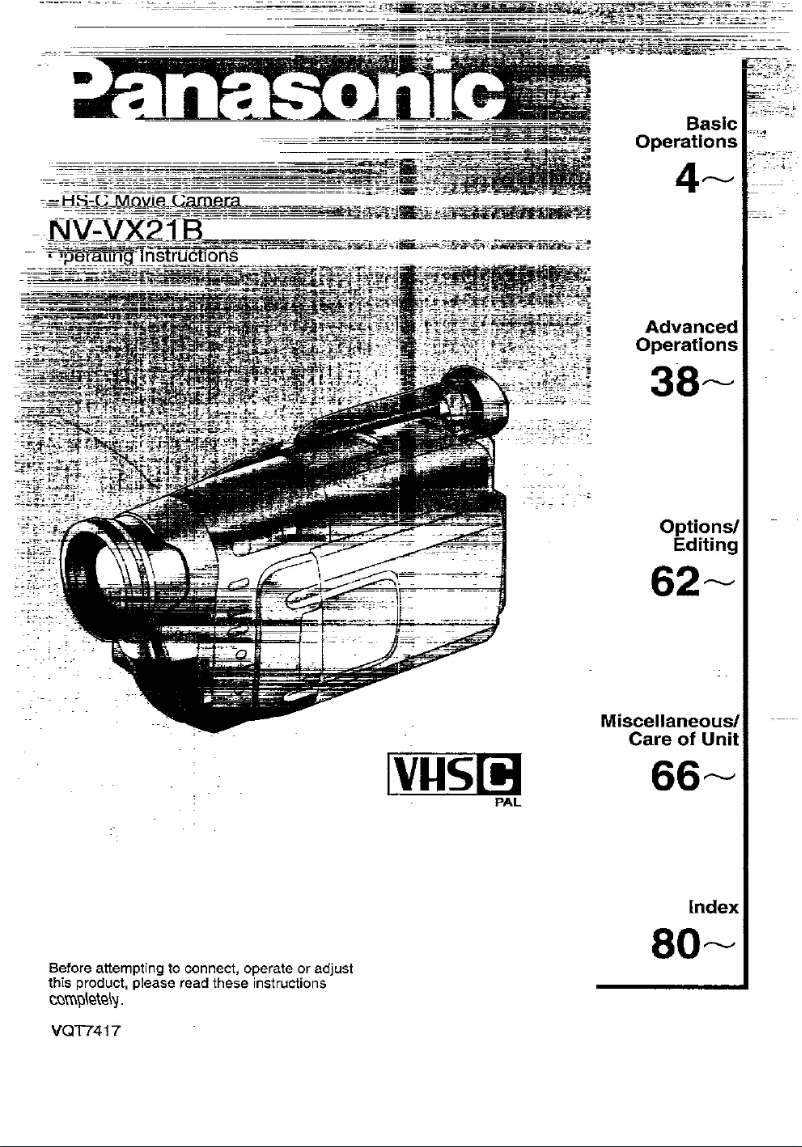 First page image of the manual for NV-VX21B