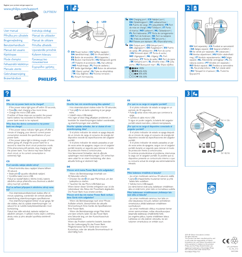 First page image of the manual for DLP7003V