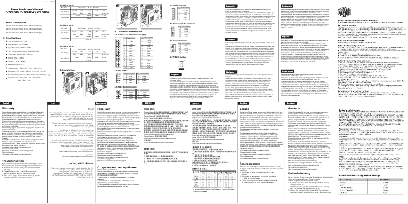Page 1 of the manual User Manual Cooler Master V650