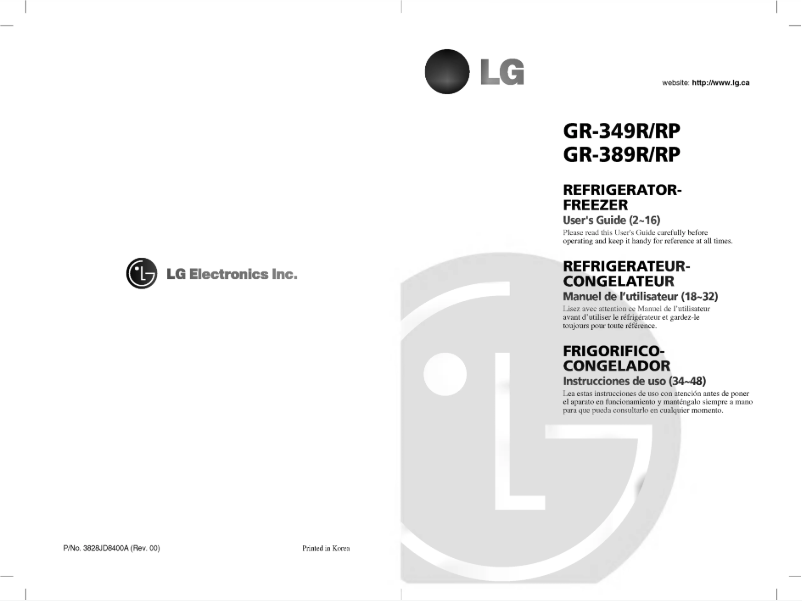 Page 1 of the manual User Manual LG GC-389SQF