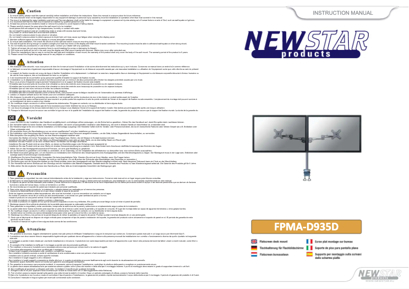 First page image of the manual for FPMA-D935DG