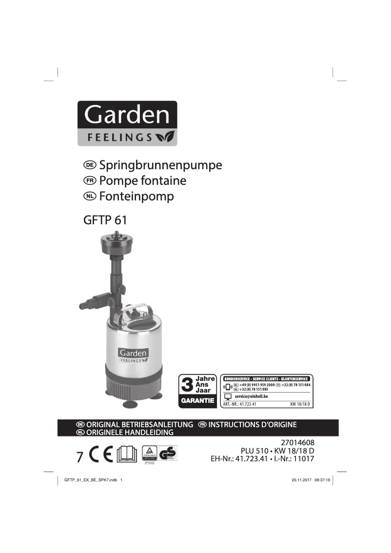 First page image of the manual for GFTP 61