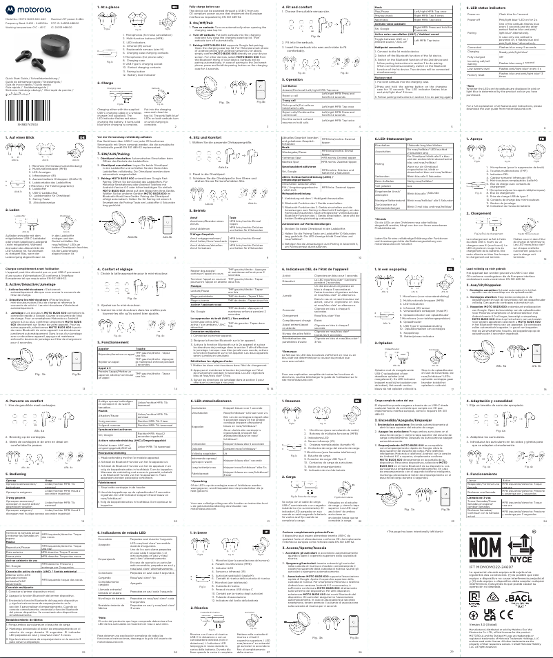 First page image of the manual for Moto Buds 600 ANC