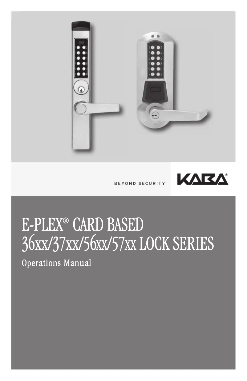 Page 1 of the manual User Manual Dormakaba E-Plex 5700