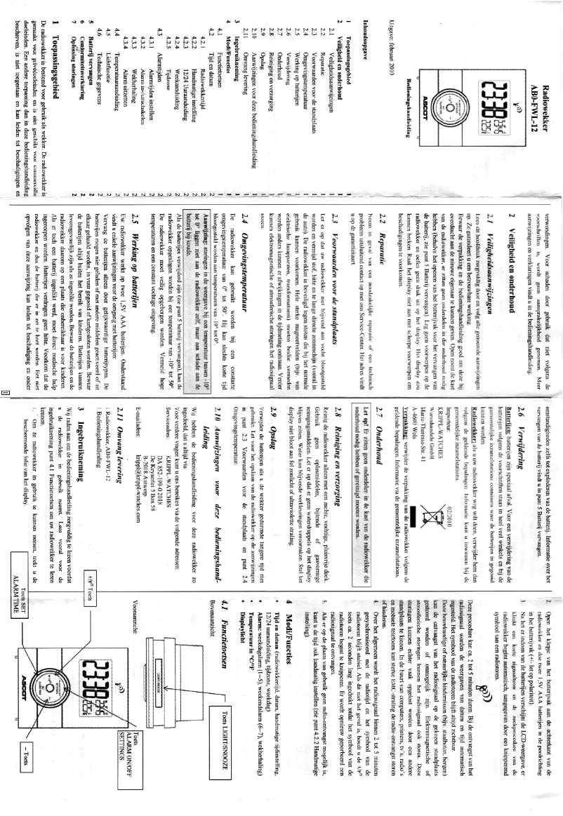 Page 1 of the manual User Manual Ascot AB0-FWL-12