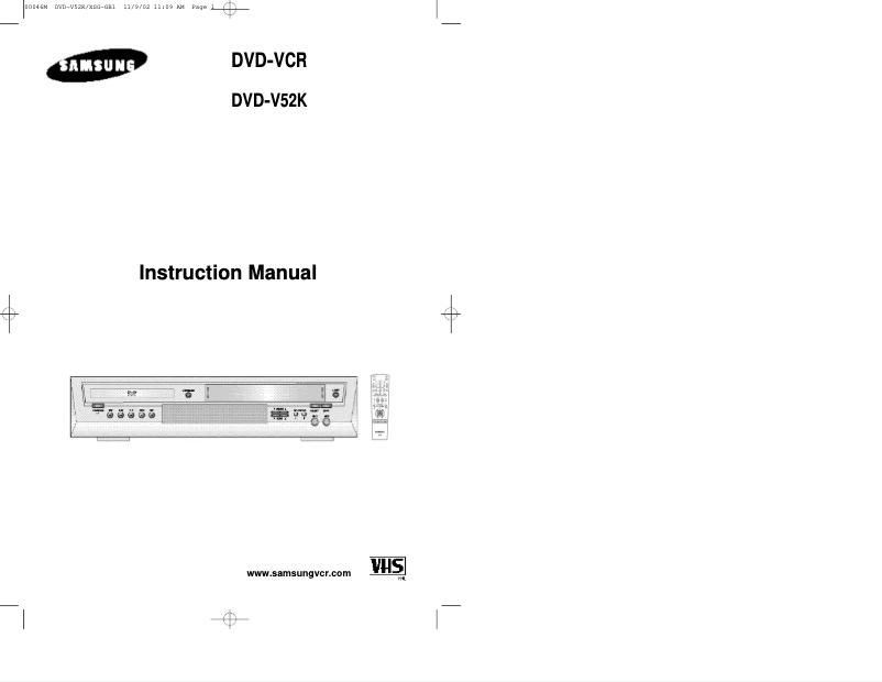 Page 1 of the manual User Manual Samsung DVD-V52KV