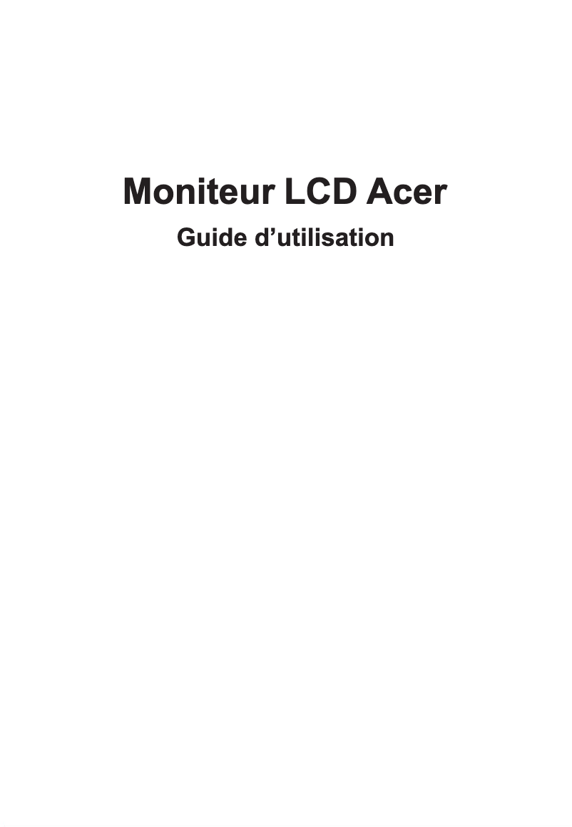 Page 1 of the manual User Manual Acer VG270E