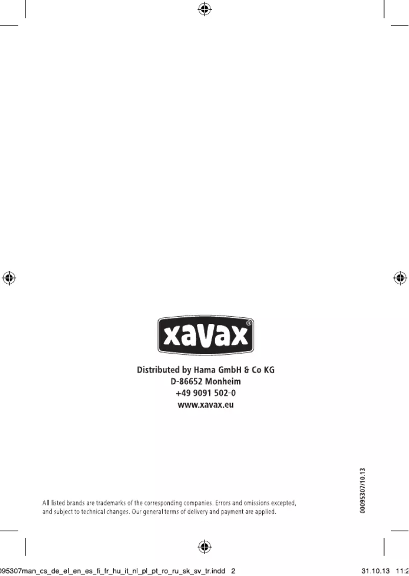 Page 1 of the manual User Manual Xavax Infra 00095307