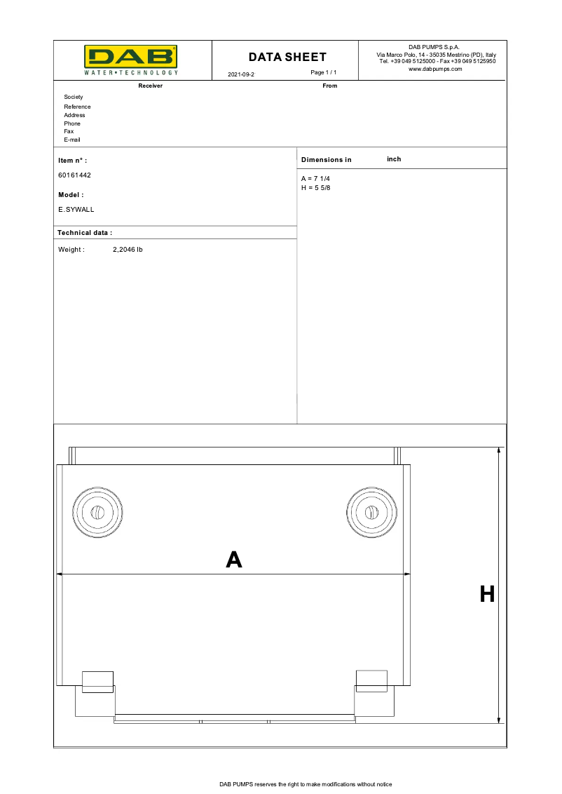 Page 1 of the manual User Manual DAB ESYWALL