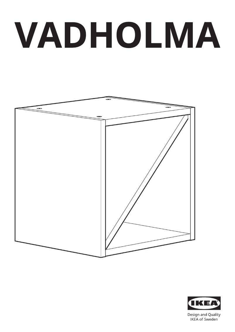 First page image of the manual for VADHOLMA 103.743.29