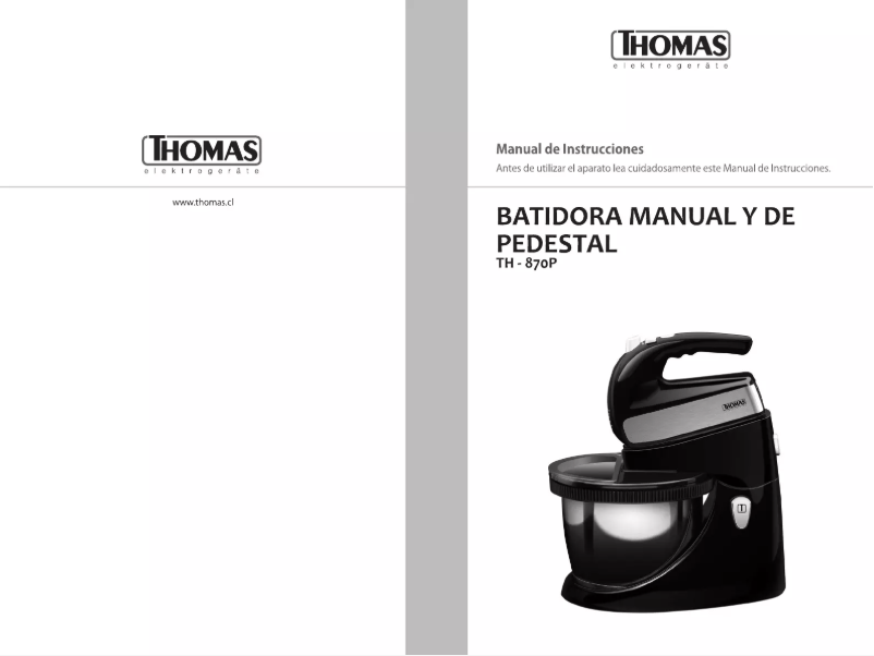 First page image of the manual for TH-870P