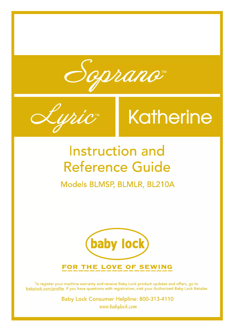 Page 1 of the manual User Manual Baby Lock Lyric BLMLR