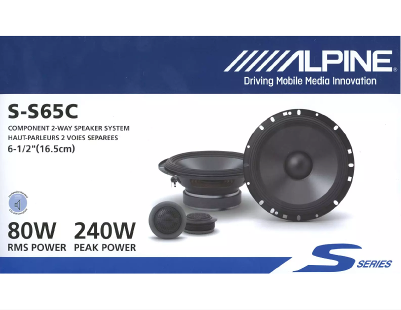 First page image of the manual for S-S65C