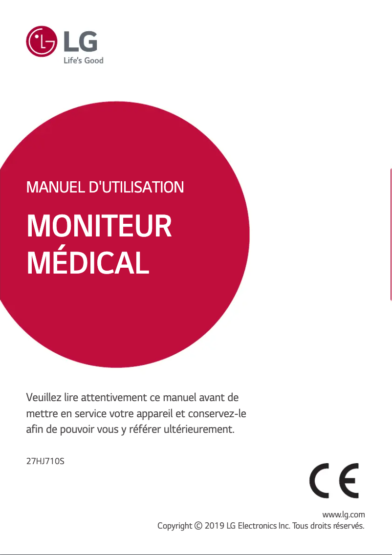 First page image of the manual for 27HJ710S
