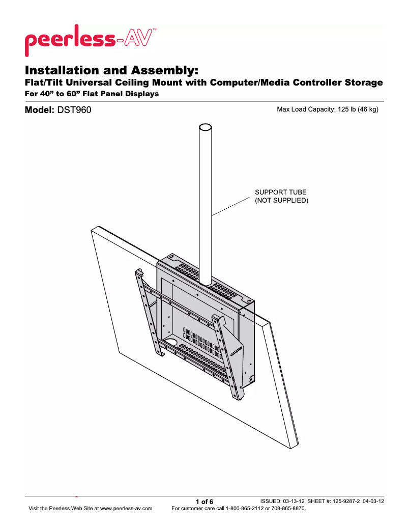 First page image of the manual for DST960