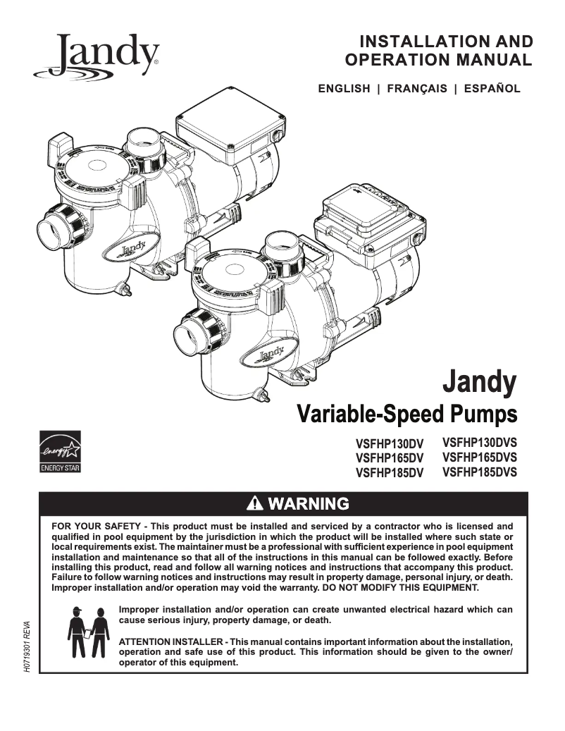 Page 1 of the manual User Manual JANDY VSFHP185DV