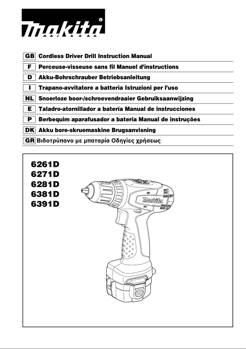 Page 1 of the manual User Manual Makita 6391DWAE
