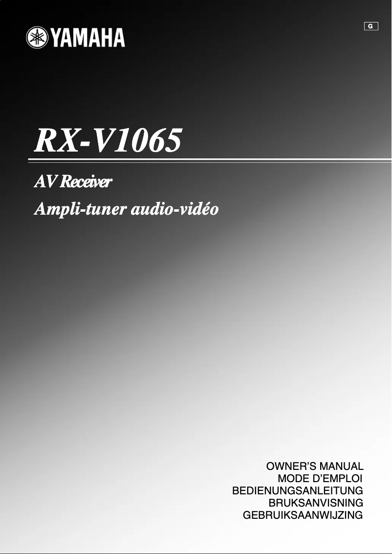 First page image of the manual for RX-V1065