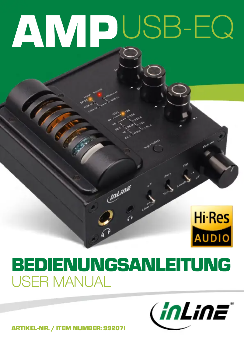 First page image of the manual for AmpUSB-EQ