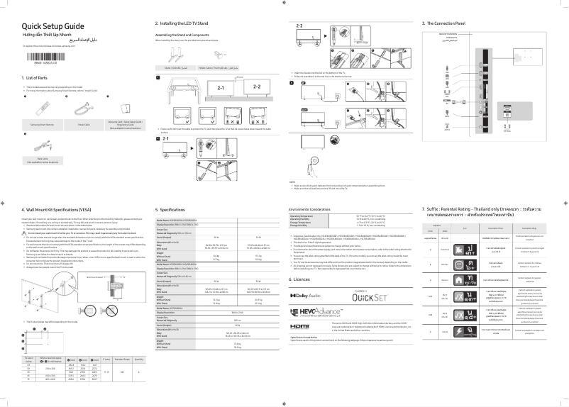 Page 1 of the manual User Manual Samsung HG65BU800AW