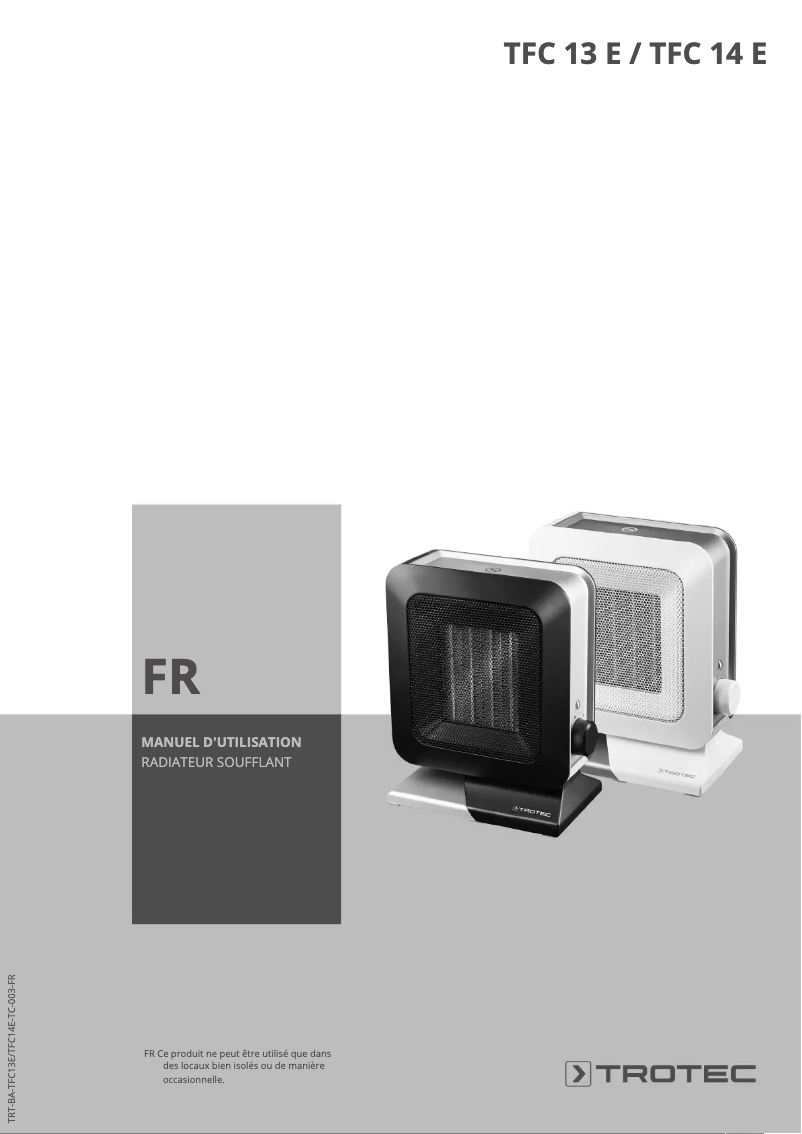 Page 1 of the manual User Manual Trotec TFC 14 E