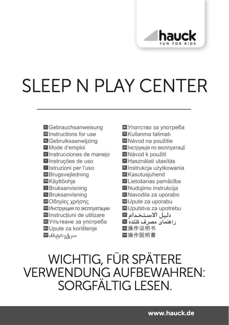 Page 1 of the manual User Manual Hauck Sleep N Play Center