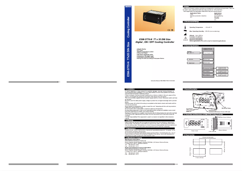 Page 1 of the manual User Manual Emko ESM-3770-N